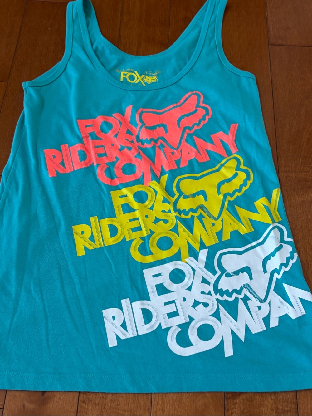 FOX Racing Women’s XS Teal Graphic Tank Top - Fox Riders Company MTB Riding